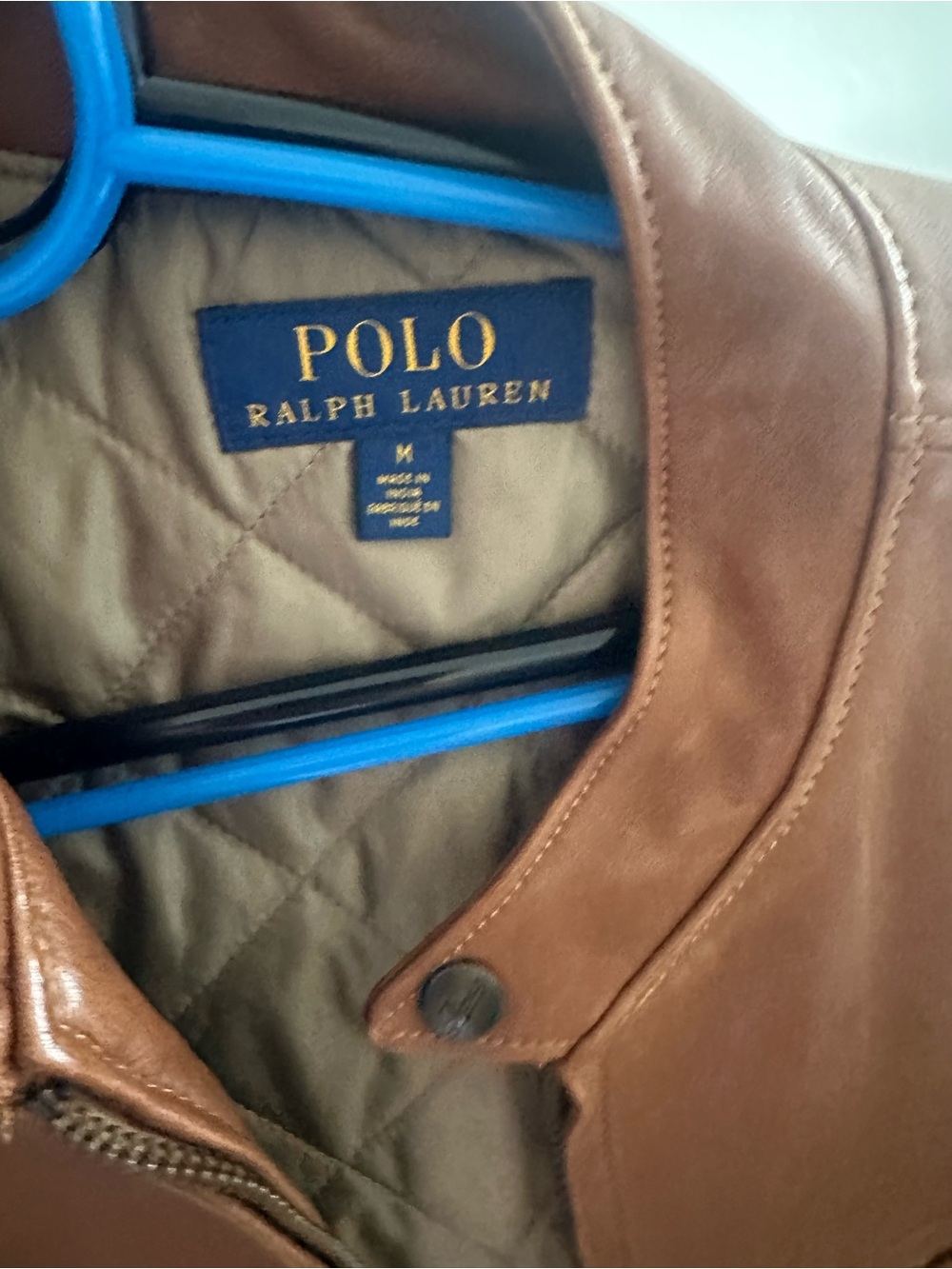 Polo by Ralph Lauren Men's Tan Leather m Jacket - Picture 3 of 4